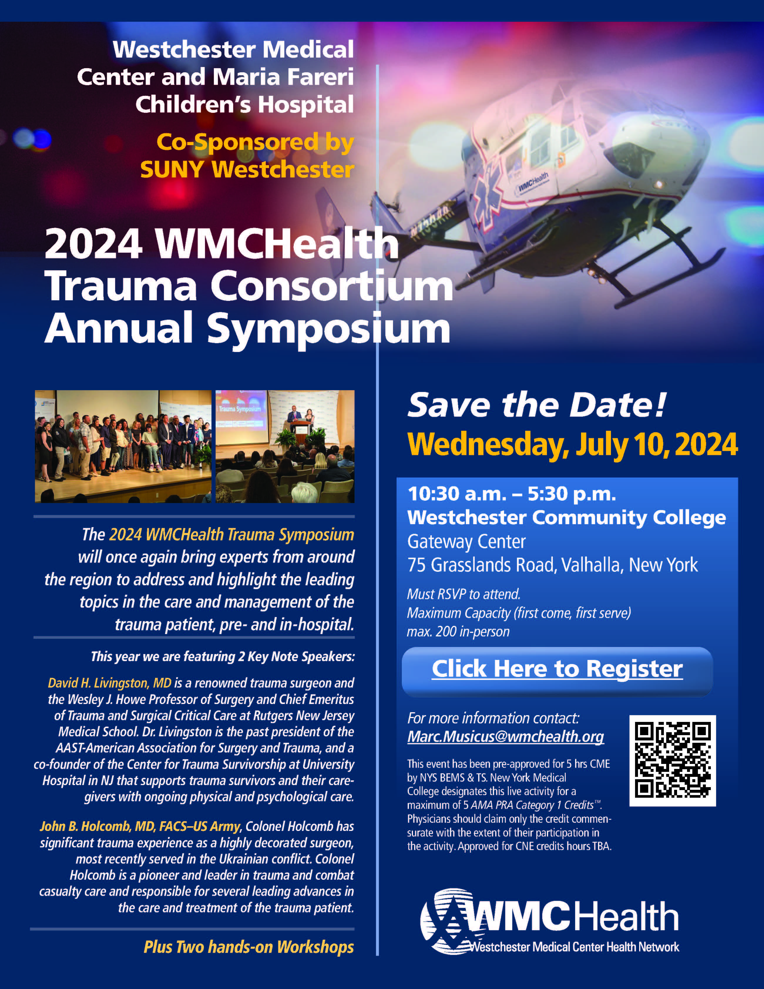2024 WMCHealth Trauma Consortium Annual Symposium: Click to register